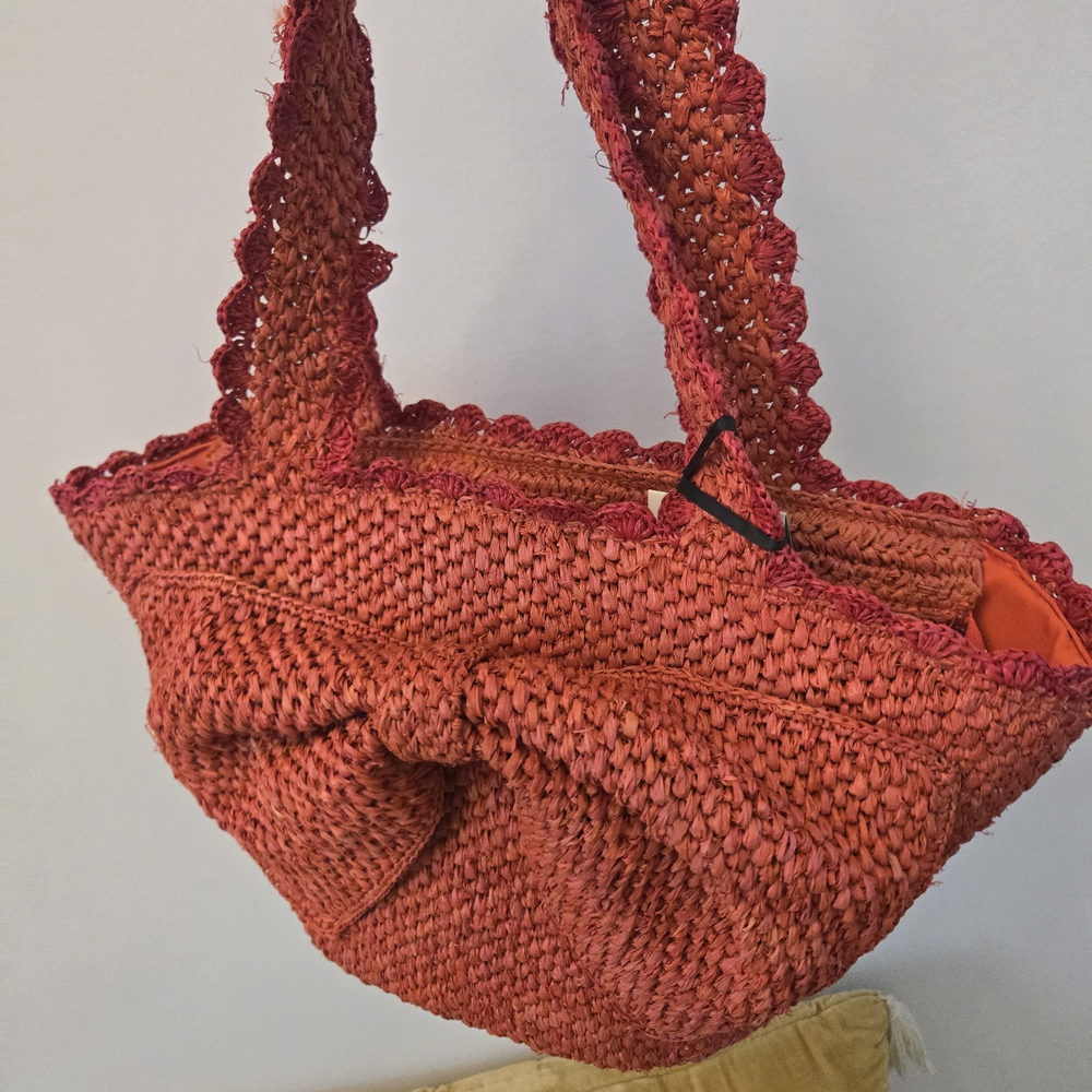 Kate Spade Red Woven Tote Bag Beach/resort Bag